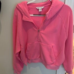 Athleta Vibrant Pink Women's Half-Zip Hoodie size Large